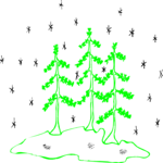 Trees in  Winter 8 Clip Art