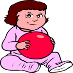 Girl with Ball 1 Clip Art