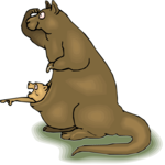 Kangaroo & Baby 6 Clip Art