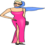 Woman in Dress with Scarf 1