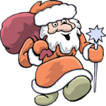 Santa with Magic Wand Clip Art