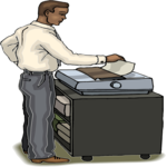 Man at Printer Clip Art