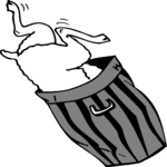 Dog in Trash Can 1 Clip Art