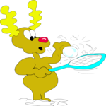 Reindeer & Tennis Racquet 1 Clip Art