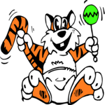Tiger with Rattle Clip Art