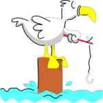 Pelican Fishing 1 Clip Art