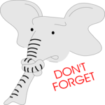 Elephant - Don't Forget 1 Clip Art