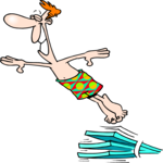 Man Diving 1 Clip Art