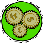 Foreign Coin Gears Clip Art