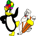 Bear & Penguin Caribbean Clip Art