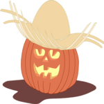 Pumpkin in Straw Hat