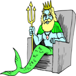 Neptune on Throne Clip Art
