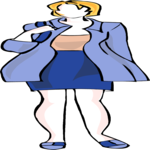 Woman in Jacket & Skirt 2 Clip Art