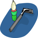 Razor & Shaving Brush 1 Clip Art