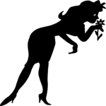 Woman Smelling Flower Clip Art