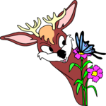 Deer & Butterfly Clip Art