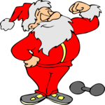 Santa Flexing Muscles