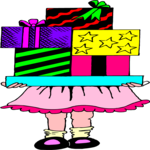 Girl & Gifts 1 Clip Art