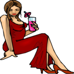 Woman Drinking 4 Clip Art