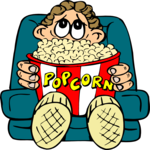 Boy at Movies Clip Art