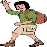 Hiker Waving Clip Art