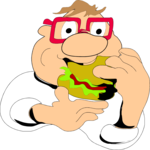 Eating a Hamburger 2 Clip Art