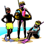 Snorkelers 2 Clip Art