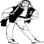 Girl in Jacket 1 Clip Art