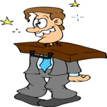 Struck by Briefcase Clip Art