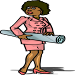 Woman with Blueprints
