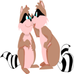 Raccoons Whispering Clip Art