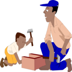 Child Hammering Clip Art