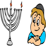 Menorah & Boy 1 Clip Art