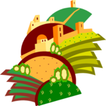 Walled Hills Clip Art