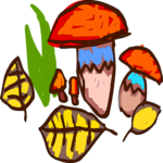 Mushrooms & Leaves