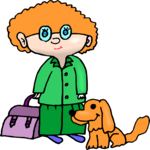 Kid with Puppy Clip Art