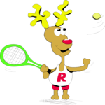 Reindeer Playing Tennis