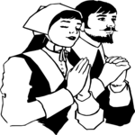 Pilgrims - Praying 1 Clip Art