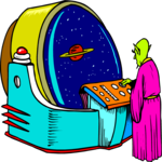 Space Alien at Telescope