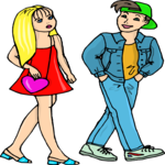 Couple Walking 04 Clip Art