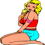 Woman Kneeling 1 Clip Art