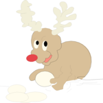 Reindeer Snowball Fight 01 Clip Art