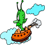 Space Alien in Ship 1 Clip Art