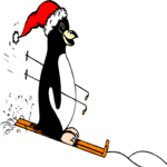 Skier - Penguin 3 Clip Art