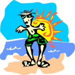 Guy on Beach Clip Art