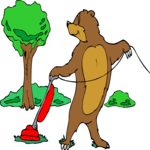 Vacuuming - Bear Clip Art