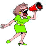 Woman with Megaphone Clip Art