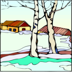 House with Snow 3 Clip Art