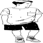 Boy in Shorts 01 Clip Art