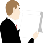 Man with Notepad Clip Art